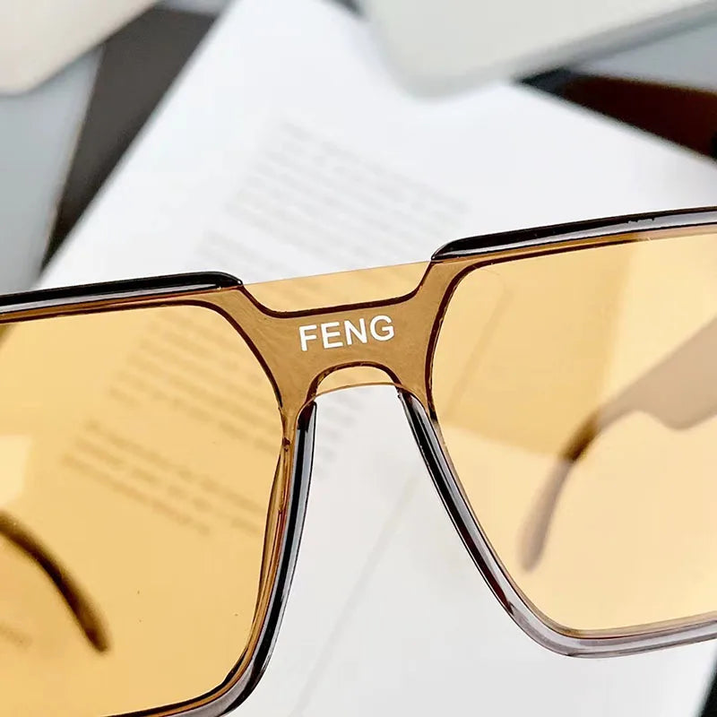 Fitcomfotable 2024 nouvelles lunettes de soleil printemps et été grandes lunettes de soleil carrées lentille une pièce UV400