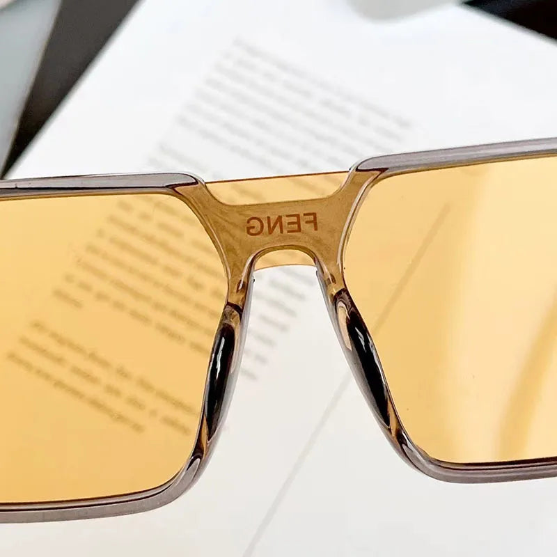 Fitcomfotable 2024 nouvelles lunettes de soleil printemps et été grandes lunettes de soleil carrées lentille une pièce UV400