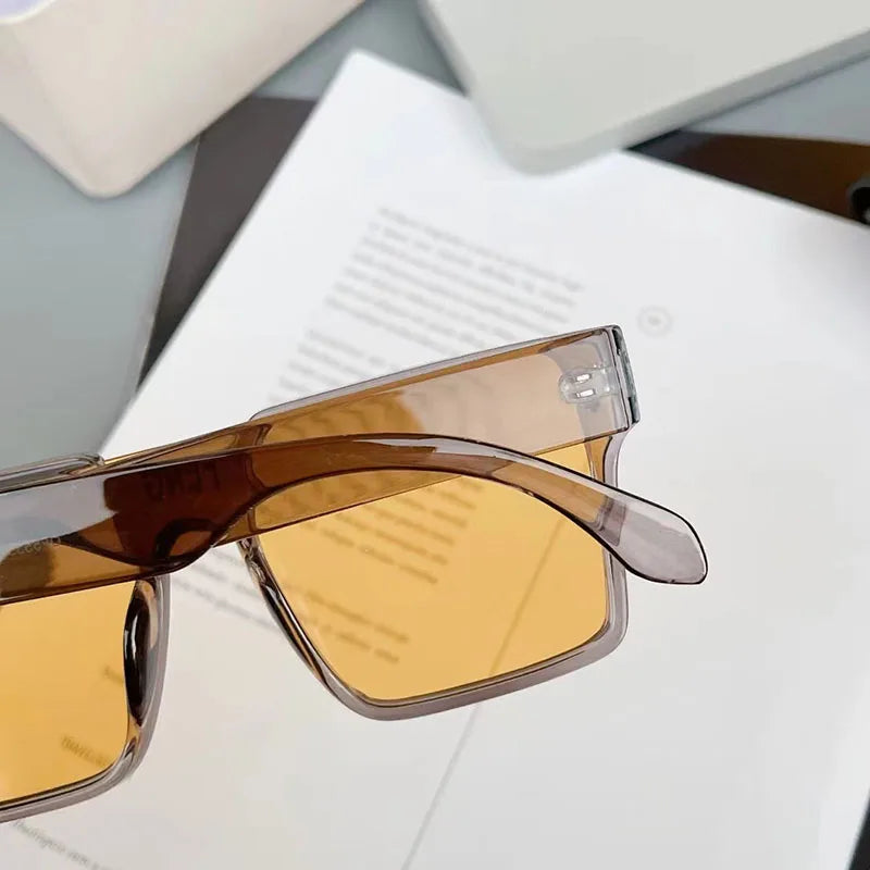 Fitcomfotable 2024 nouvelles lunettes de soleil printemps et été grandes lunettes de soleil carrées lentille une pièce UV400
