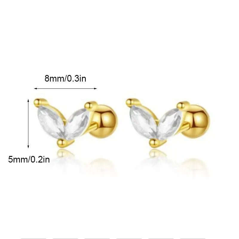 Huggies – boucles d'oreilles créoles pour femmes, en acier inoxydable, petit cristal, pendentif en zircone, boucles d'oreilles Cartilage, bijoux de perçage