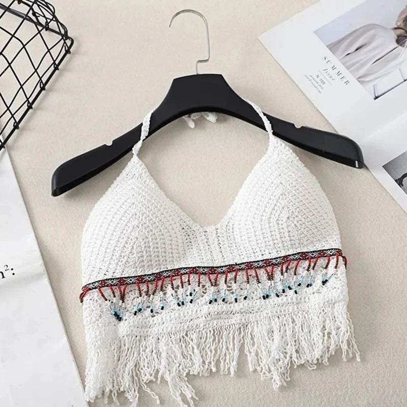 Haut de maillot sexy Femmes Crochet Tricot - Maillot De Bain - Soutien-Gorge Dos Nu