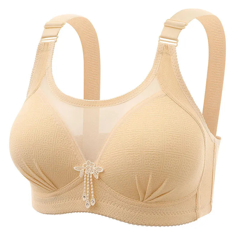 Soutien-gorge de grande taille sans anneau en acier pour essuyer la poitrine, modèles fins de beauté du dos, sous-vêtements Sexy pour maman, nouvelle collection