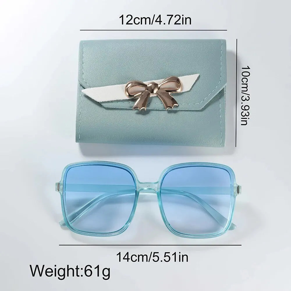 package contenant une Montre dame, une paire de lunettes de soleil, Portefeuille, Ensemble Casual En Cuir Ceinture Quartz Femme