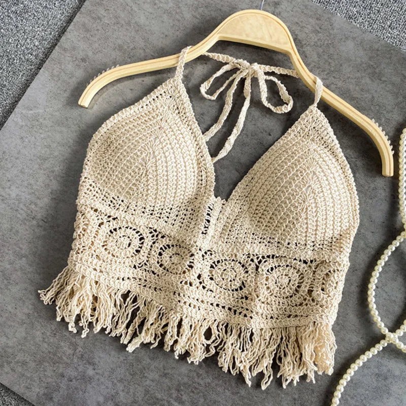 Haut de maillot sexy Femmes Crochet Tricot - Maillot De Bain - Soutien-Gorge Dos Nu