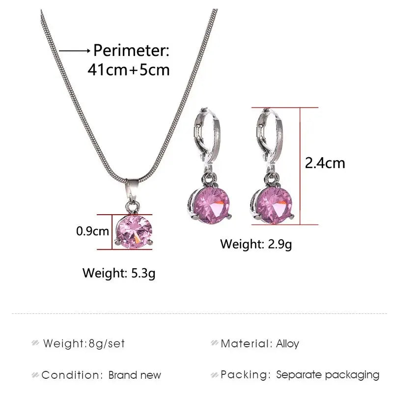 Ensembles de bijoux pour femmes, bague en Zircon, boucles d'oreilles, collier de mariage, élégant, noël, livraison gratuite