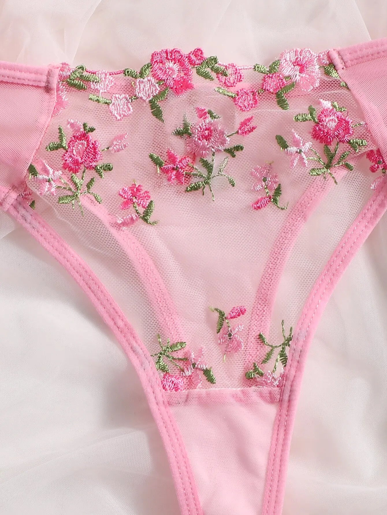 Ensemble de Lingerie 2 pièces Sexy avec broderie florale, sous-vêtements en dentelle transparente, Kits de soins de la peau courts, ensemble féerique délicat pour femme, 2023
