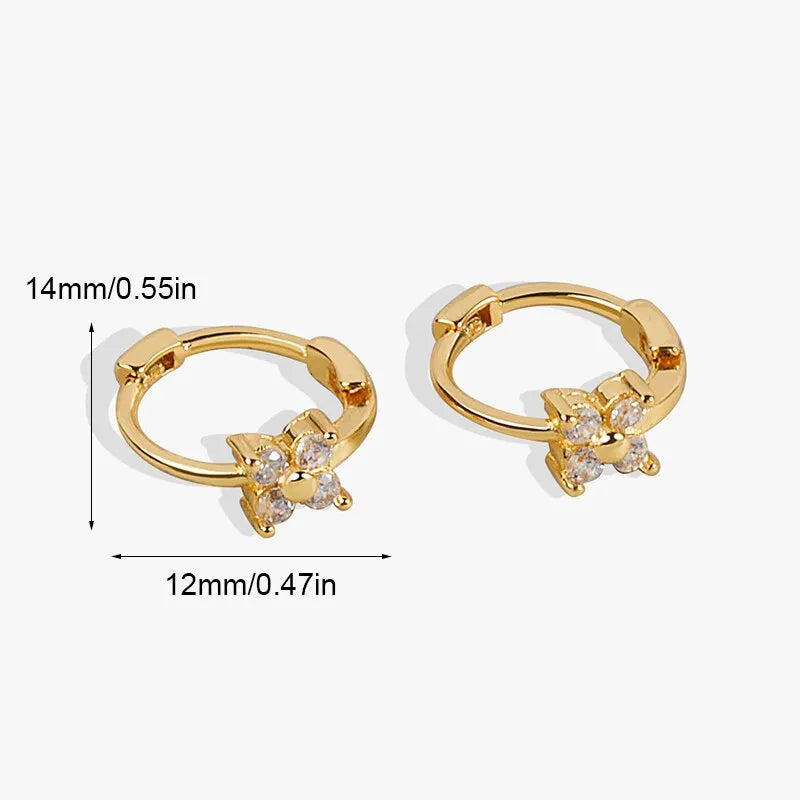 Huggies – boucles d'oreilles créoles pour femmes, en acier inoxydable, petit cristal, pendentif en zircone, boucles d'oreilles Cartilage, bijoux de perçage