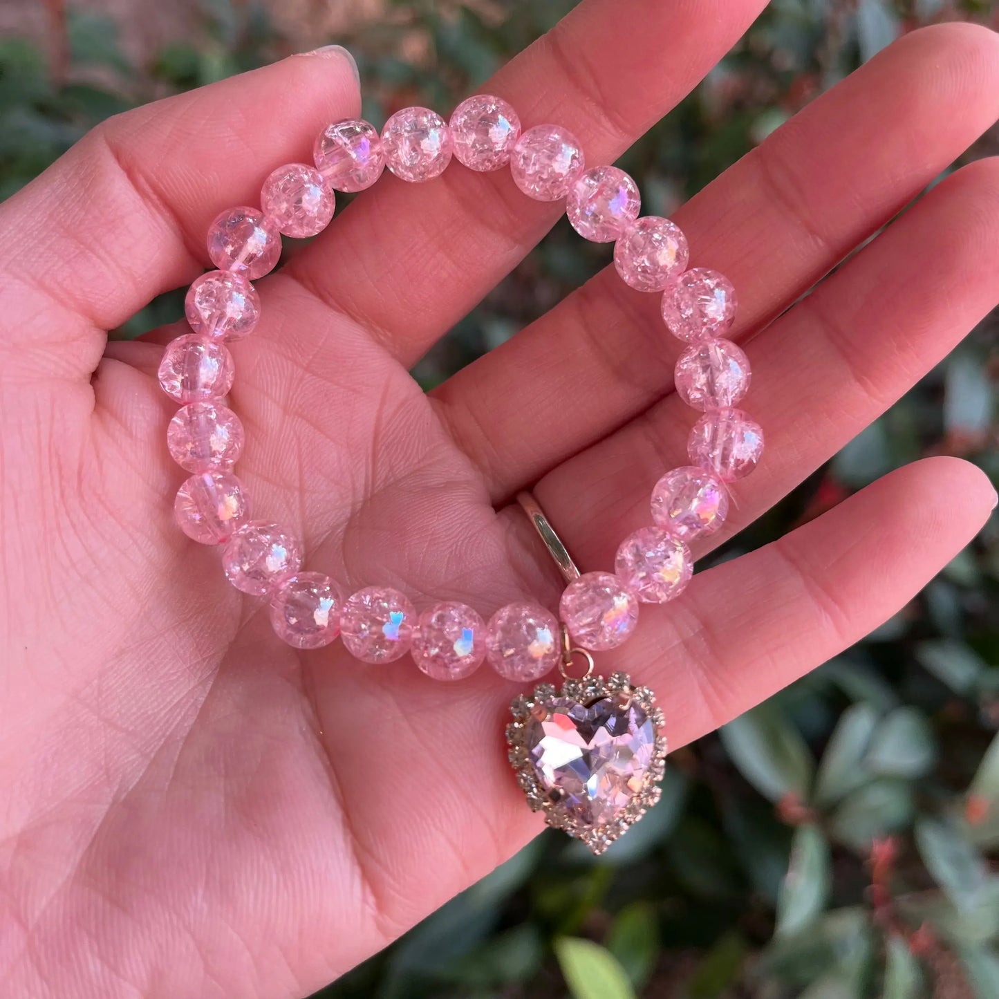 Ensemble de bijoux en cristal pour enfants, de haute qualité, avec pierres précieuses roses : bracelet et collier. Accessoires de princesse pour filles, nouvelle collection été, 2 pièces par ensemble