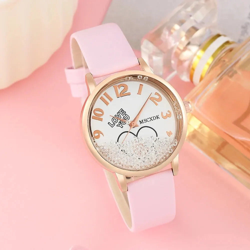 2 pièces ensemble femmes mode ceinture en cuir décontractée montres Quartz et lunettes de soleil