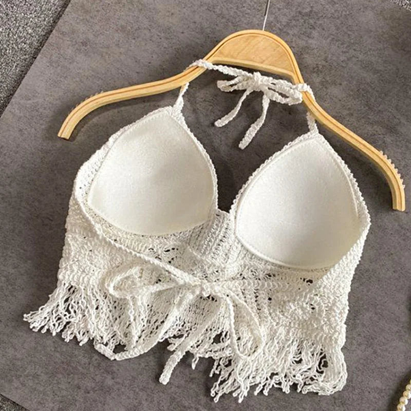 Haut de maillot sexy Femmes Crochet Tricot - Maillot De Bain - Soutien-Gorge Dos Nu