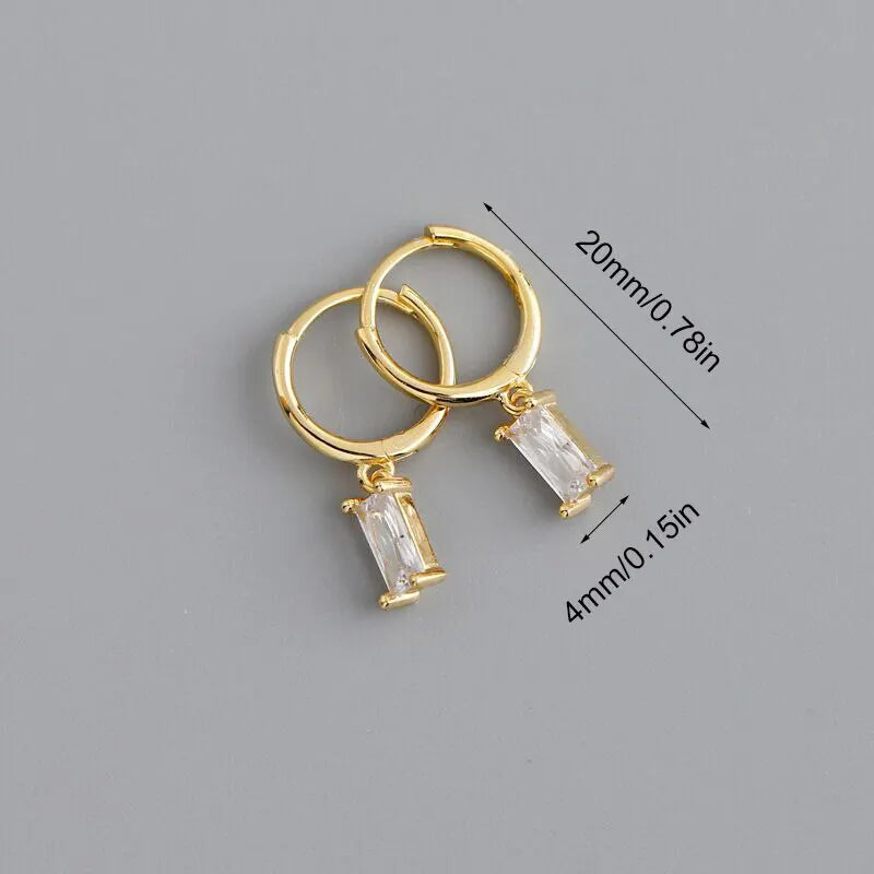 Huggies – boucles d'oreilles créoles pour femmes, en acier inoxydable, petit cristal, pendentif en zircone, boucles d'oreilles Cartilage, bijoux de perçage