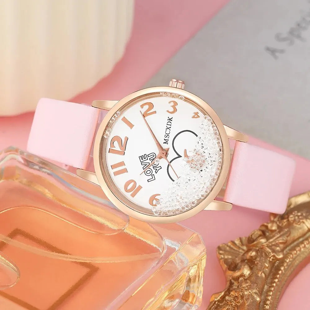 2 pièces ensemble femmes mode ceinture en cuir décontractée montres Quartz et lunettes de soleil