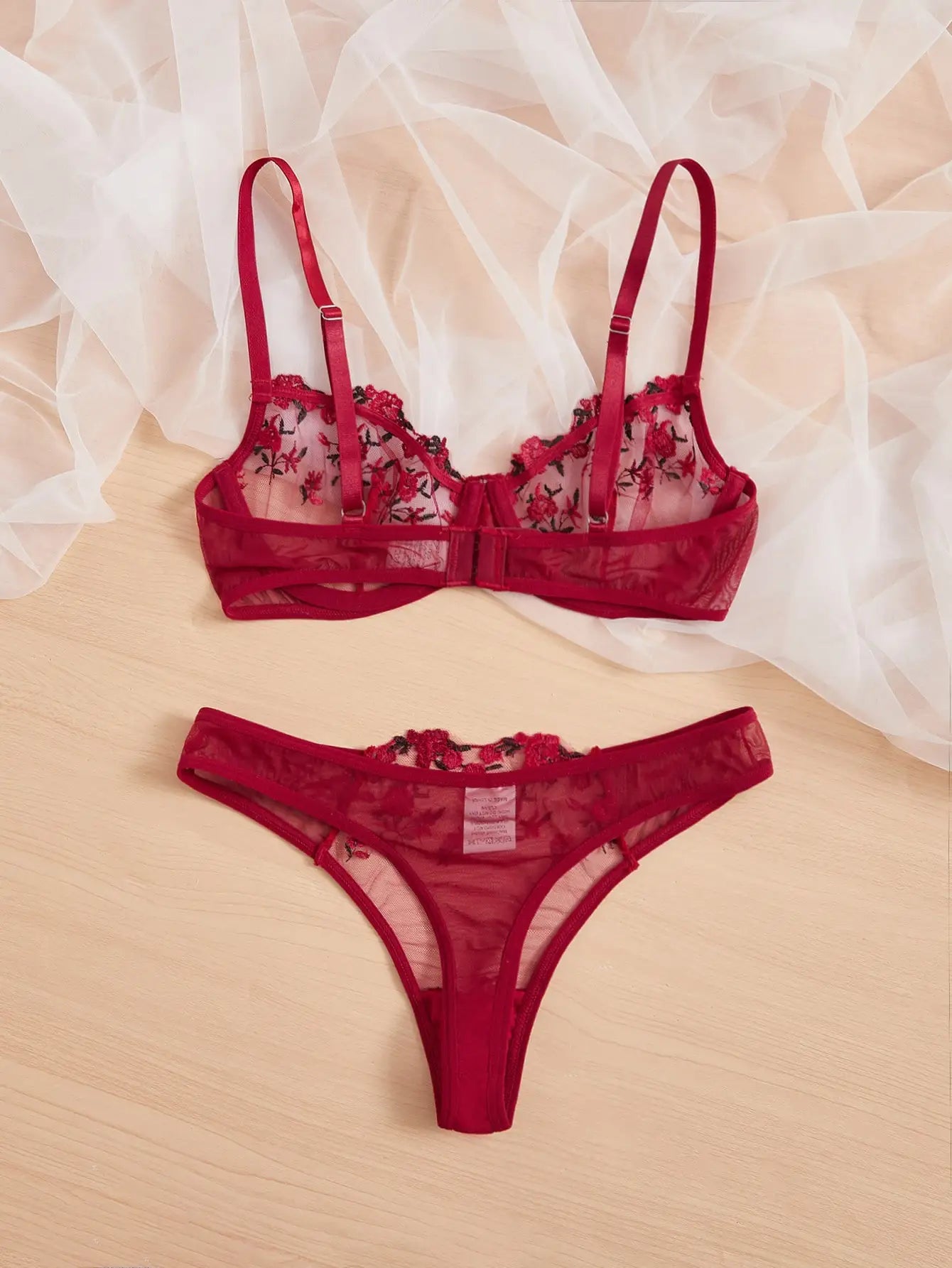 Lingerie sexy exquise broderie florale ultra-mince sexy grande taille lingerie dames dentelle sous-vêtements transparents ensemble de soutien-gorge S-4XL