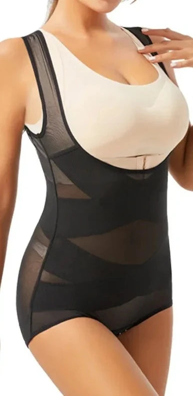 Corset sans couture en maille pour femmes, body complet, sexy, contrôle du ventre, amincissant, offrant un ventre plat, avec corset sous le buste.