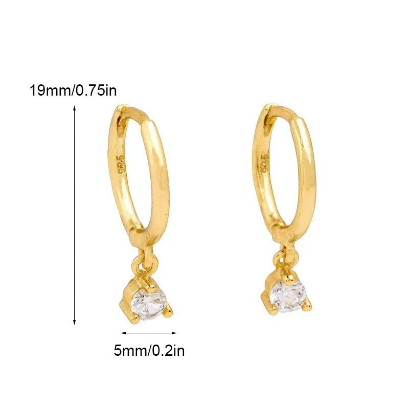 Huggies – boucles d'oreilles créoles pour femmes, en acier inoxydable, petit cristal, pendentif en zircone, boucles d'oreilles Cartilage, bijoux de perçage
