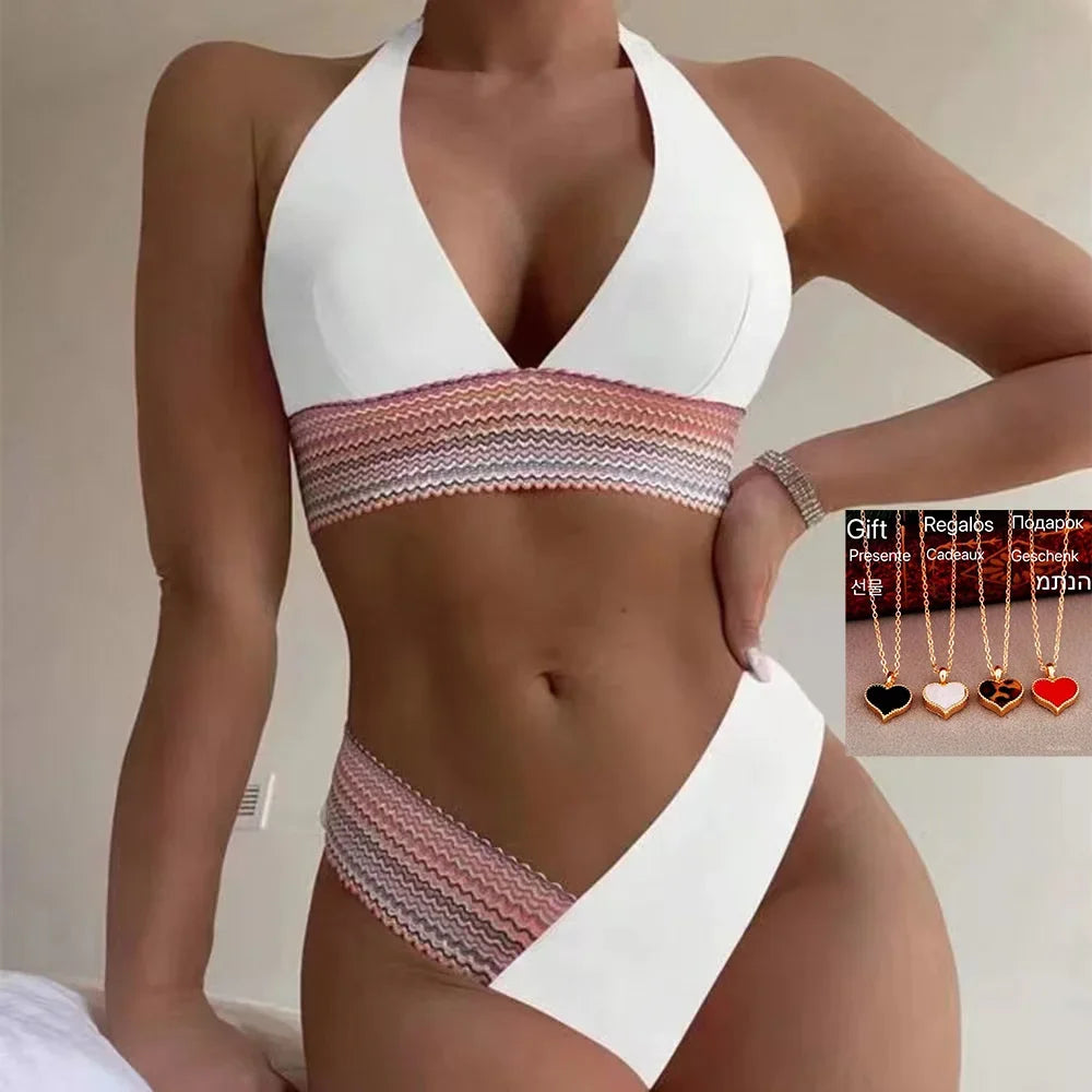 2024 été, Sexy Bikini Femmes Maillot de Bain, Maillots de Bain dos nu, Taille Haute Bikinis Ensembles Brésilien pour natation