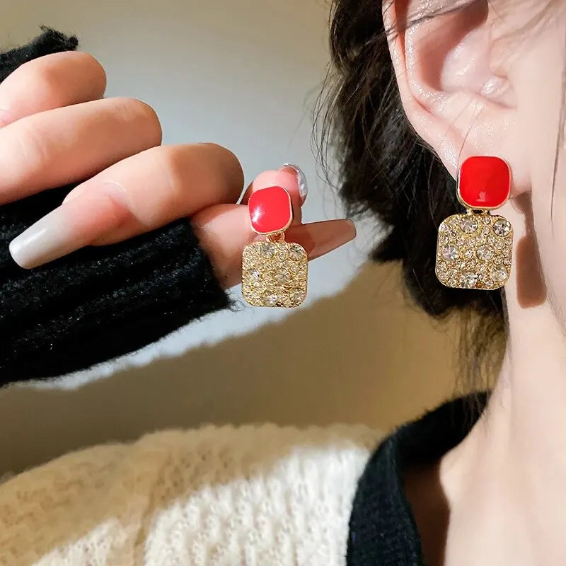 Boucles d'oreilles en forme de cœur rose pour femmes, 2 pièces, mode coréenne, Style Simple et doux, bijoux de luxe de styliste, nouvelle collection 2024