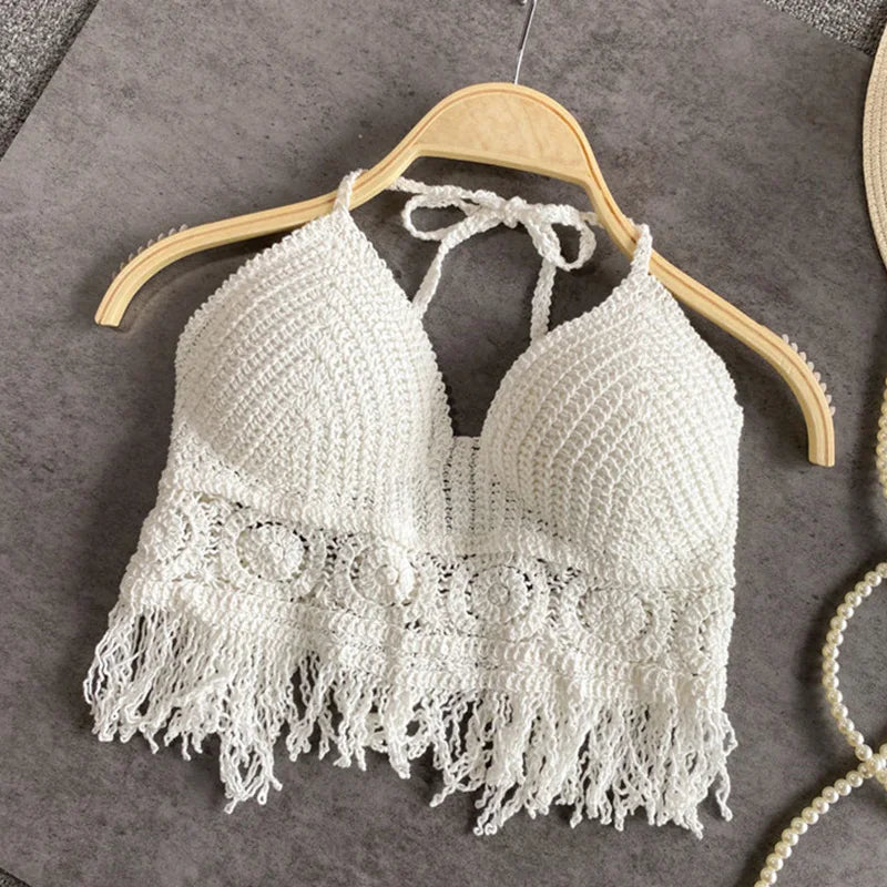 Haut de maillot sexy Femmes Crochet Tricot - Maillot De Bain - Soutien-Gorge Dos Nu