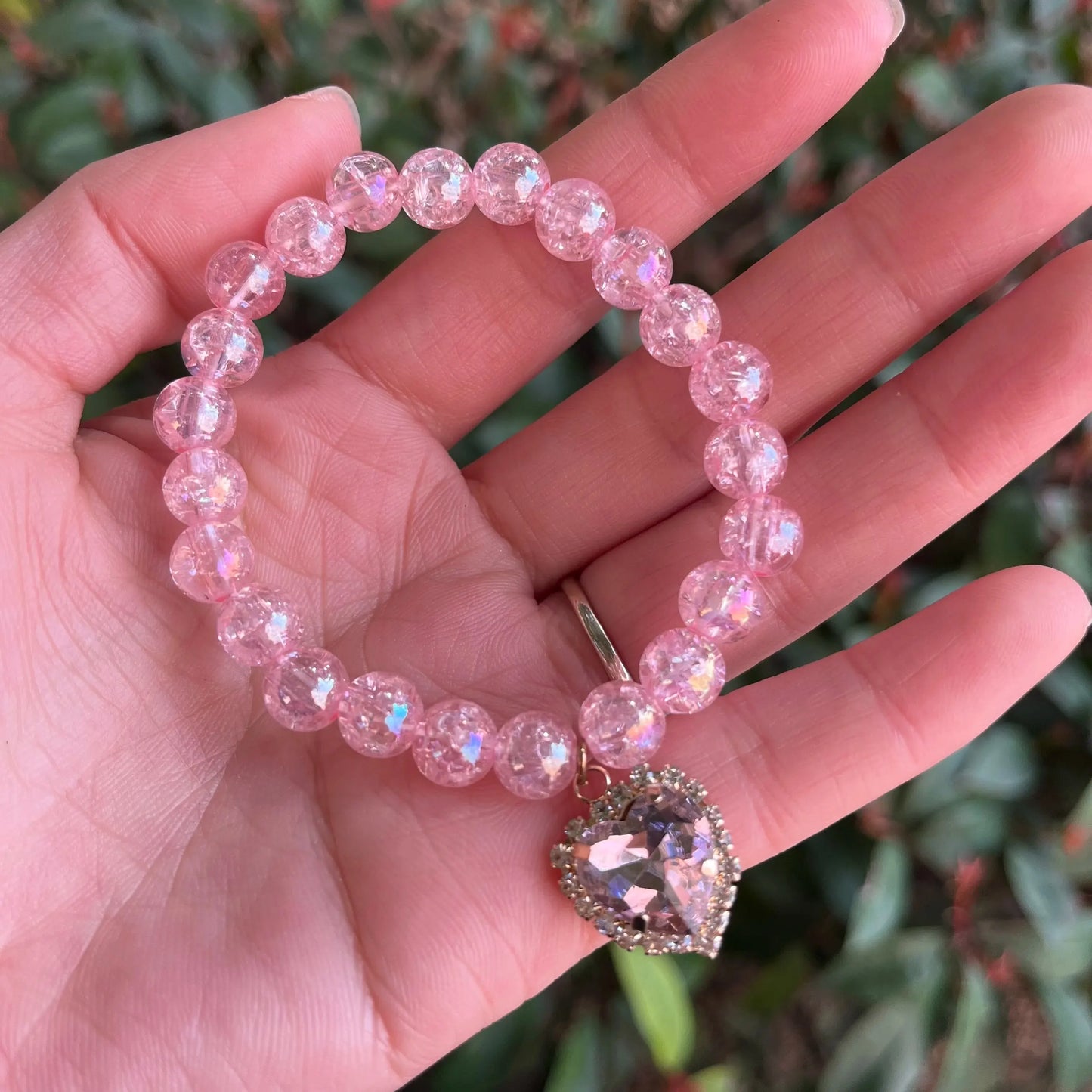 Ensemble de bijoux en cristal pour enfants, de haute qualité, avec pierres précieuses roses : bracelet et collier. Accessoires de princesse pour filles, nouvelle collection été, 2 pièces par ensemble