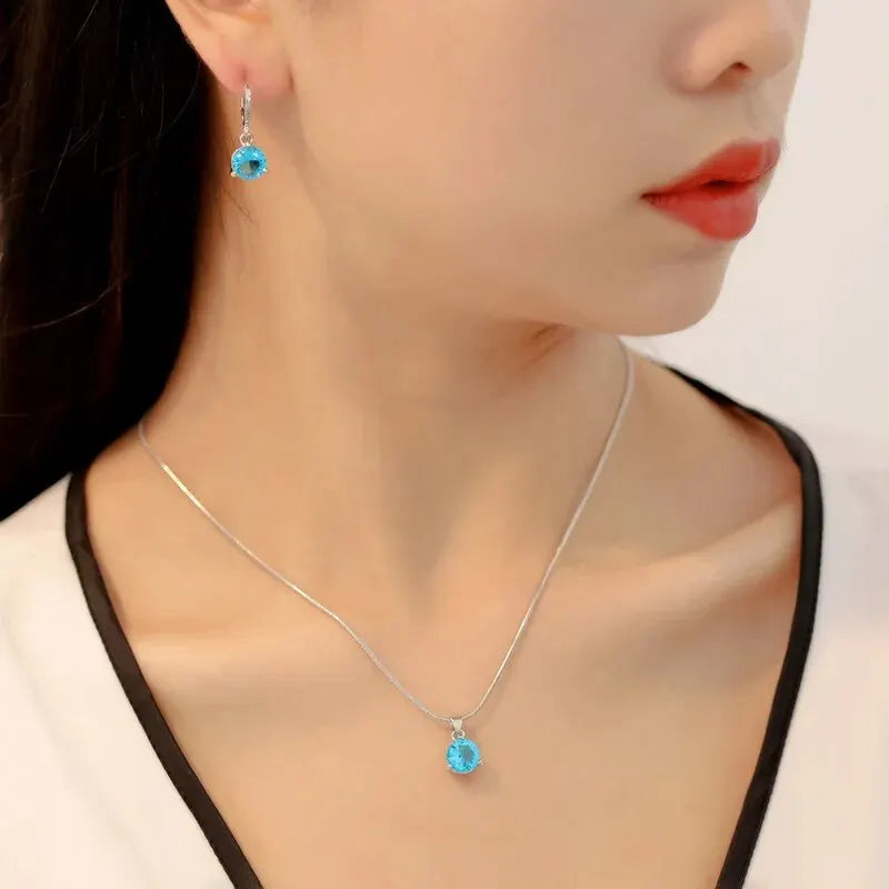 Ensembles de bijoux pour femmes, bague en Zircon, boucles d'oreilles, collier de mariage, élégant, noël, livraison gratuite