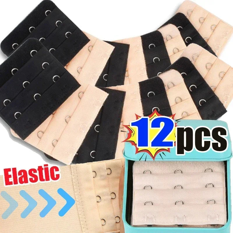 3-12 pièces dames utile soutien-gorge noir blanc rallonges de sangle 2/3/4 crochets 3 rangées réglable boucle de ceinture bouton accessoires bricolage