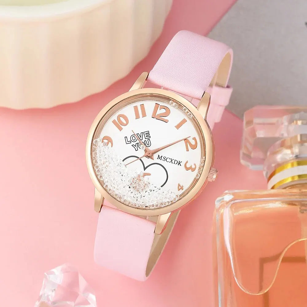 2 pièces ensemble femmes mode ceinture en cuir décontractée montres Quartz et lunettes de soleil