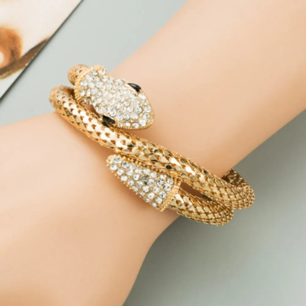 Ensemble de bracelets et bagues en métal Punk, 2 pièces, avec cristal, bijoux d'été pour femmes et filles