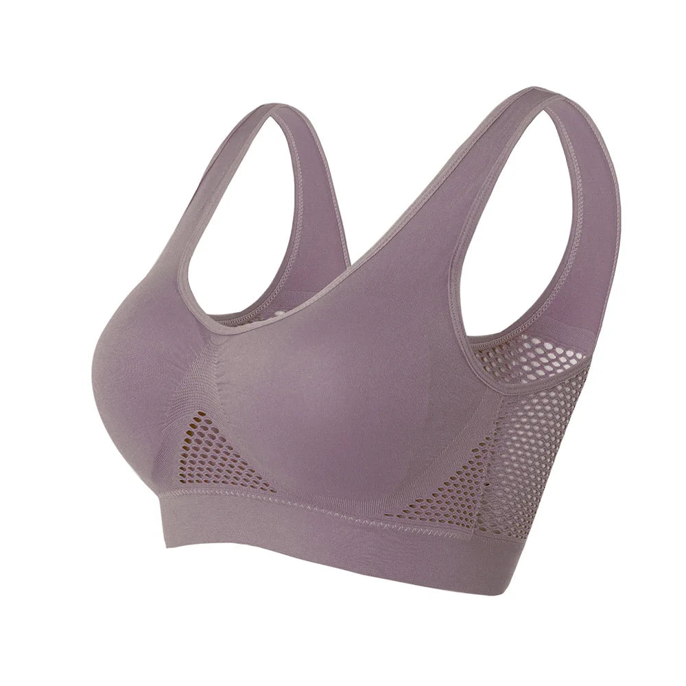 Soutien-gorge grande taille 3XL-7XL pour femmes : Bralette de fitness respirante avec bretelles, anti-choc et push-up. Idéal pour la course, le sport et le sommeil