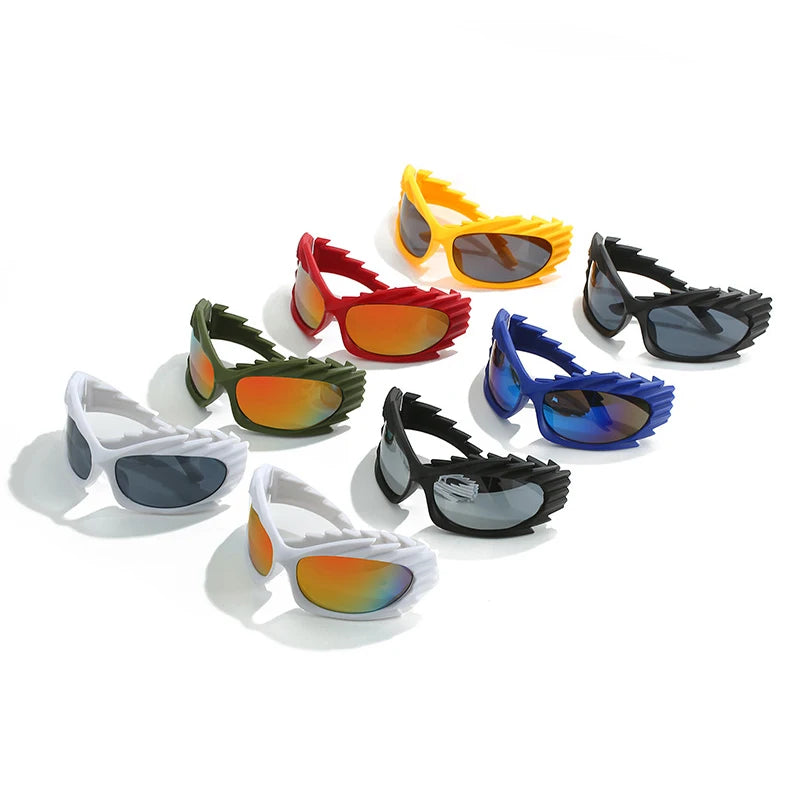 fitcomfortable nouveau Y2K lunettes de soleil œil de chat femmes rétro dégradé miroir lunettes nuances UV400 hommes Sports de plein air Punk lunettes de soleil