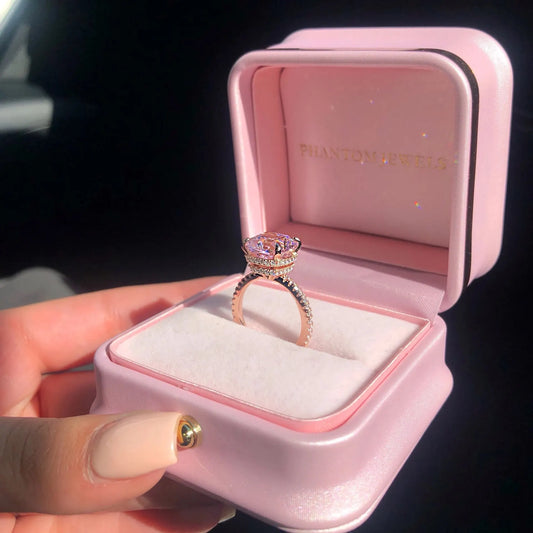 Bague de fiançailles princesse rose délicate pour femmes, bijoux cadeau de saint-valentin, nouvelle collection 2024