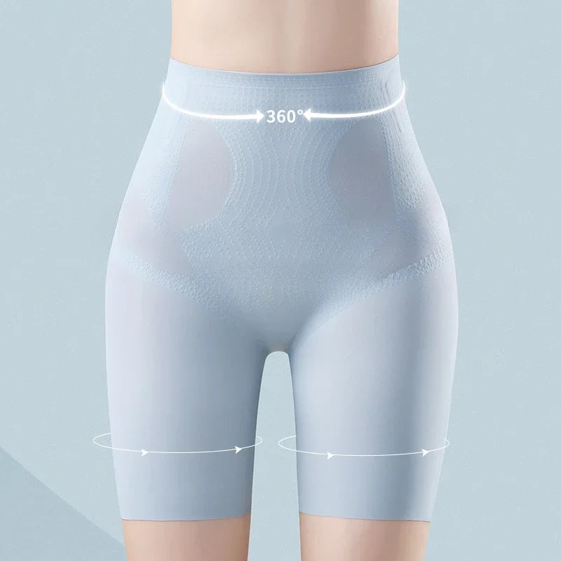 Shorts de sécurité ultra fins en soie glacée pour femmes, sans couture, culotte réductrice offrant un ventre plat, taille haute, sous-vêtements amincissants.