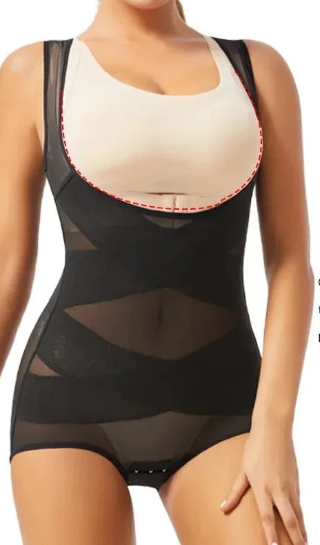 Corset sans couture en maille pour femmes, body complet, sexy, contrôle du ventre, amincissant, offrant un ventre plat, avec corset sous le buste.