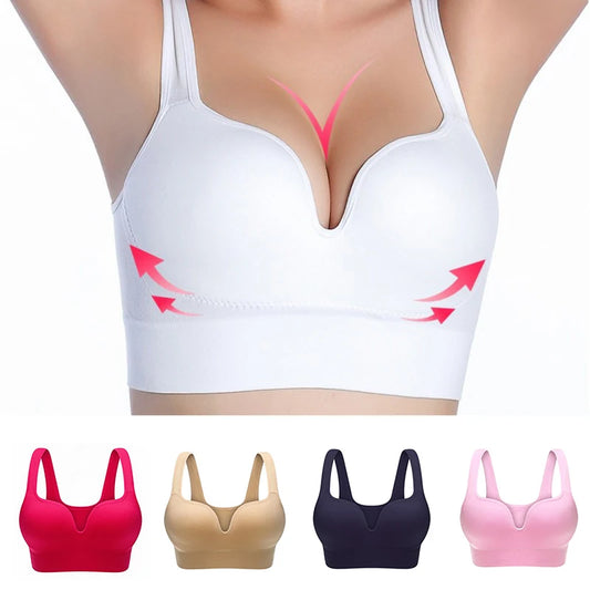 Soutien-gorge de sport sans fil pour femmes, gilet de course, Fitness, sous-vêtements d'entraînement, hauts rembourrés, Bralette respirante, soutien-gorge Push Up