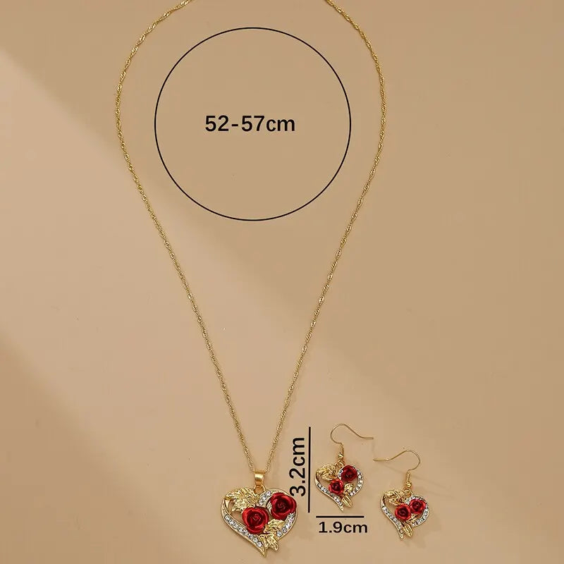 Collier créatif avec pendentif en forme de cœur et de Rose pour femmes, collier exquis en Zircon pour toujours, bijoux romantiques pour la saint-valentin