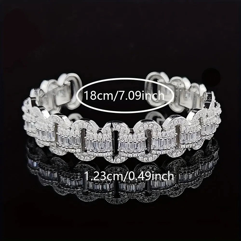 Bracelet de luxe ovale couleur argent pour femmes, cadeau d'anniversaire, bijoux, vente en vrac, nouvelle collection 2024, S8071