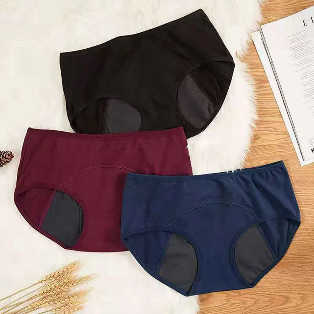 Culotte menstruelle très abondante pour femme, slip en coton respirant, taille basse, sous-vêtements menstruels physiologiques pour femme