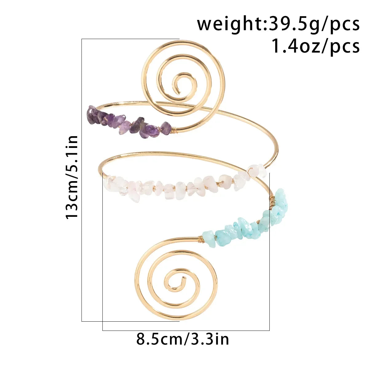 Pierres irrégulières spirale haut du bras manchette Bracelets pour femmes Vintage réglable bras ouvert Bracelets Couple bijoux Steampunk nouveau