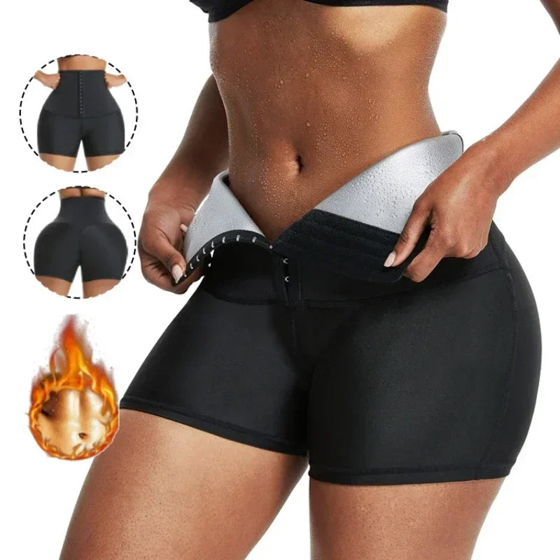 Short amincissant pour femmes, pantalon de sauna, vêtement sculptant, favorisant la perte de poids, gaine pour affiner la taille, effet chauffant sur le ventre, leggings thermiques pour le fitness.