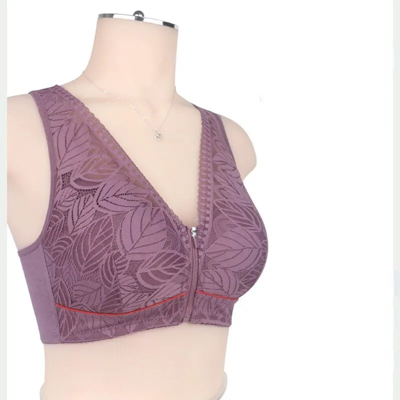 Soutien-gorge sexy grande taille pour femmes, alliant élégance et praticité. Confectionné en dentelle, ce sous-vêtement de sport offre un confort optimal. Sans couture, il sublime la beauté du dos.