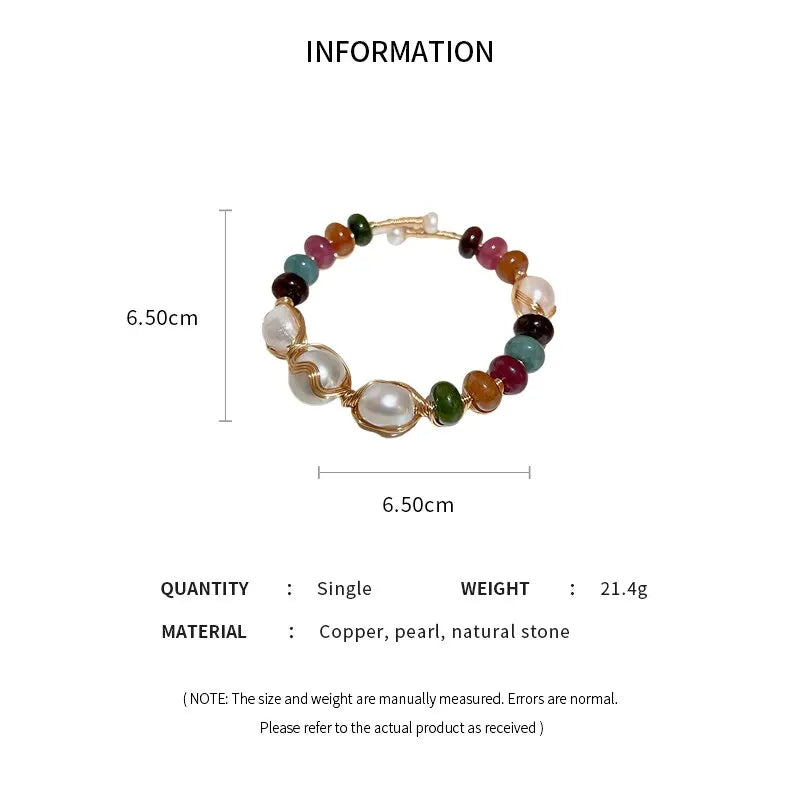 Retro Natural Stone Beads Bracelet Handmade Imitation Pearl Bracelets Bangles For Men Women Yoga Balance Energy Jewelry Gifts