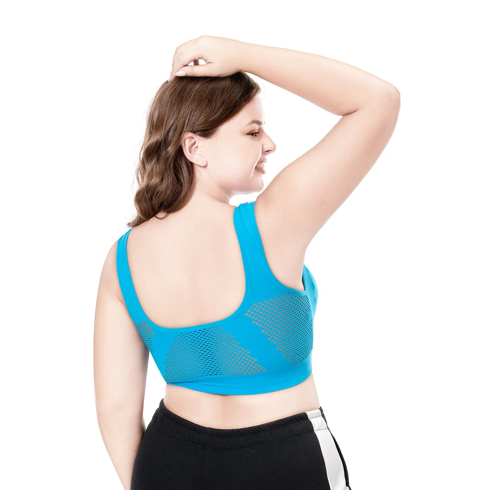 Soutien-gorge grande taille 3XL-7XL pour femmes : Bralette de fitness respirante avec bretelles, anti-choc et push-up. Idéal pour la course, le sport et le sommeil