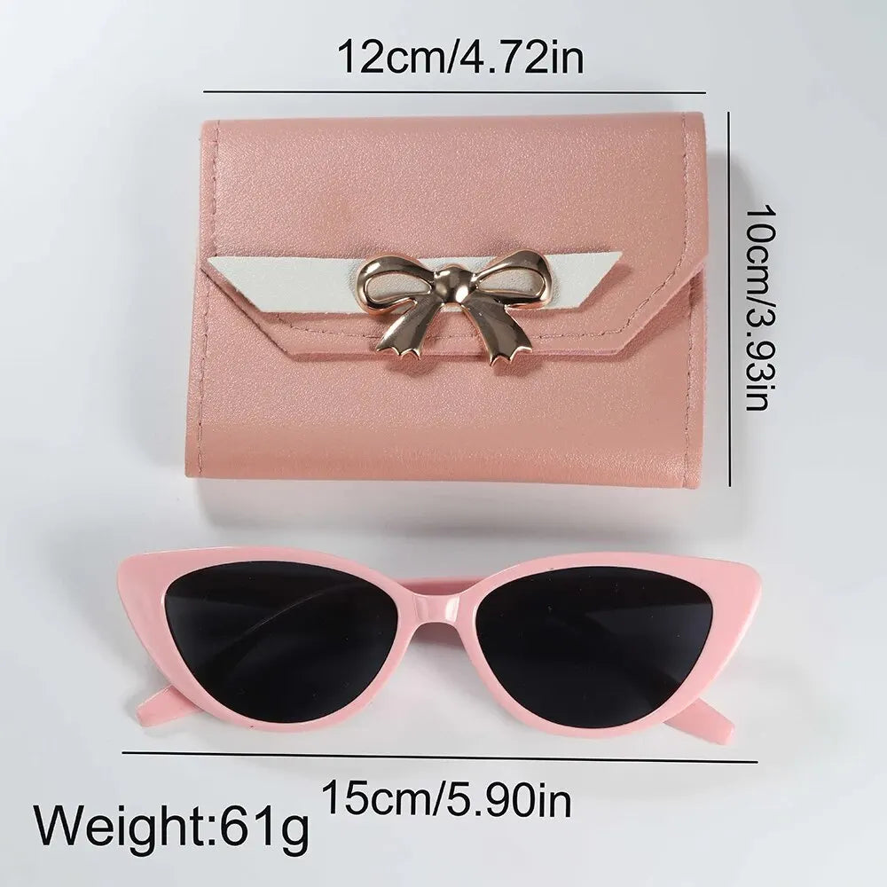 Mode Femmes, Montres Dames, lunettes de soleil, Portefeuille, Ensemble Casual En Cuir Ceinture Quartz