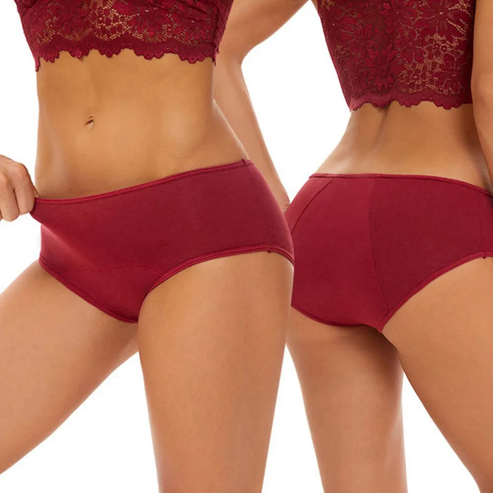 Culotte menstruelle très abondante pour femme, slip en coton respirant, taille basse, sous-vêtements menstruels physiologiques pour femme