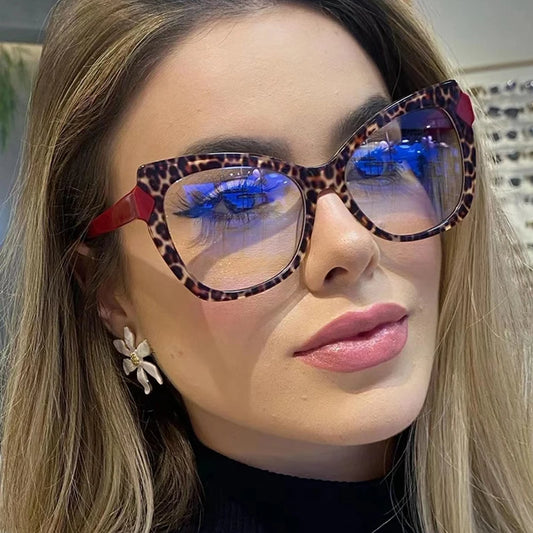 FITCOMFORTABLE – lunettes TR90 œil de chat pour femmes, Double couleur, monture rétro, charnière à ressort, claires, Anti-lumière bleue