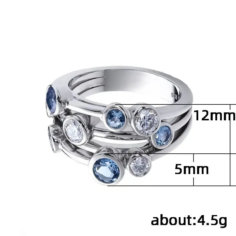 Bagues rondes en zircone cubique pour femmes, couleur or, tendance, en métal, cristal, fleur, bijoux de fête d'anniversaire