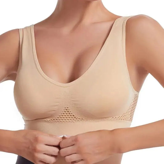 Soutien-gorge en maille sans couture pour femmes, sous-vêtement Camisole, haut court L XL XXL, peau noire et blanche, couleur Pure, sport, course à pied, Fitness, Yoga