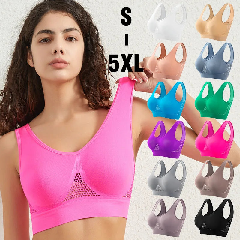 M-5XL Soutien-gorge sans couture ni armature pour femmes peut être utilisé de sport respirant, sexy Soutien-gorge doux